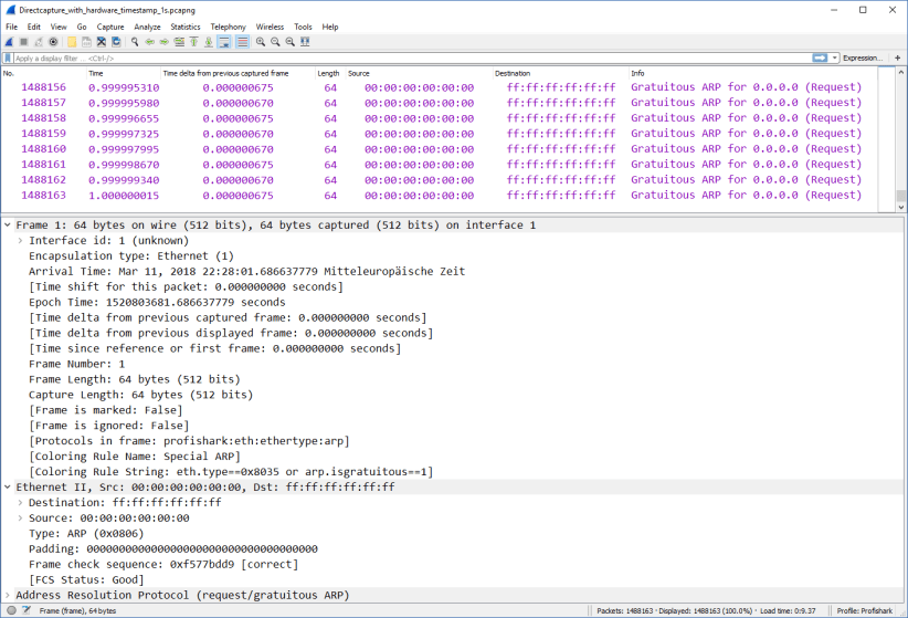 Direct Capture with hardware timestamping